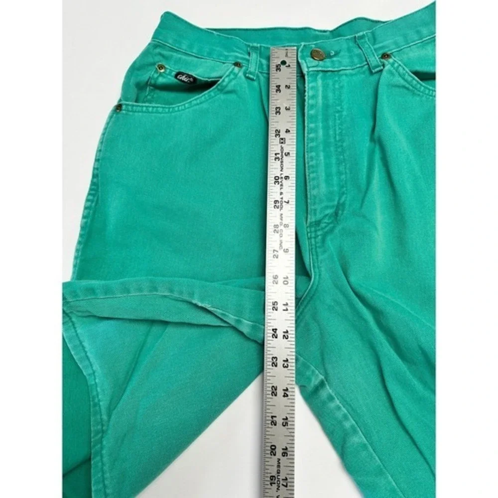 Vintage Chic 80s 90s Denim‎ High Waist Mom Jean Shorts Blue Green Cotton Sz 16
